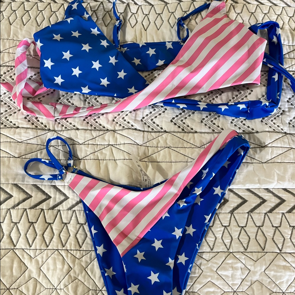 SHEIN american flag bikini